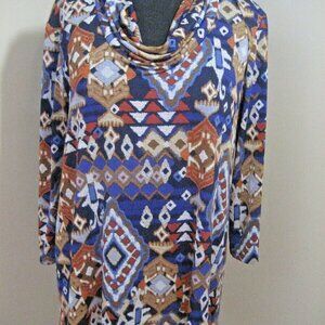 RUBY RD  Asymmetric Hem Cowl neck Tunic 2X